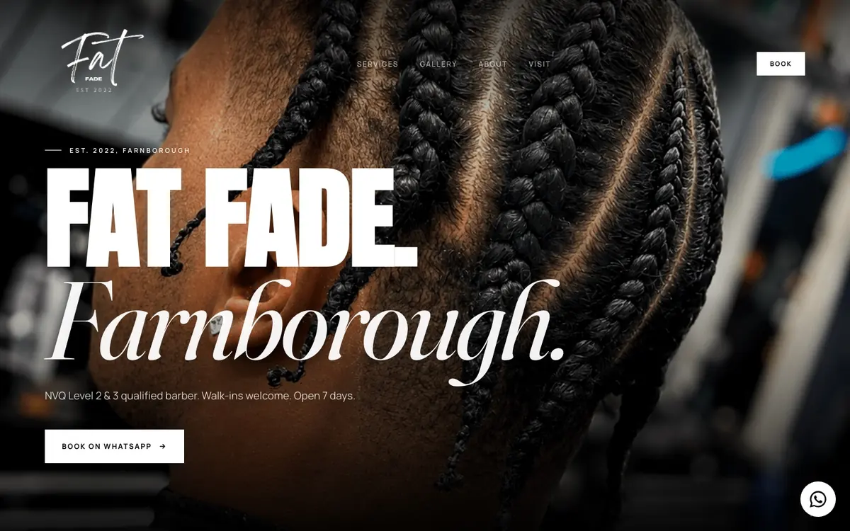 Fat Fade barbershop website